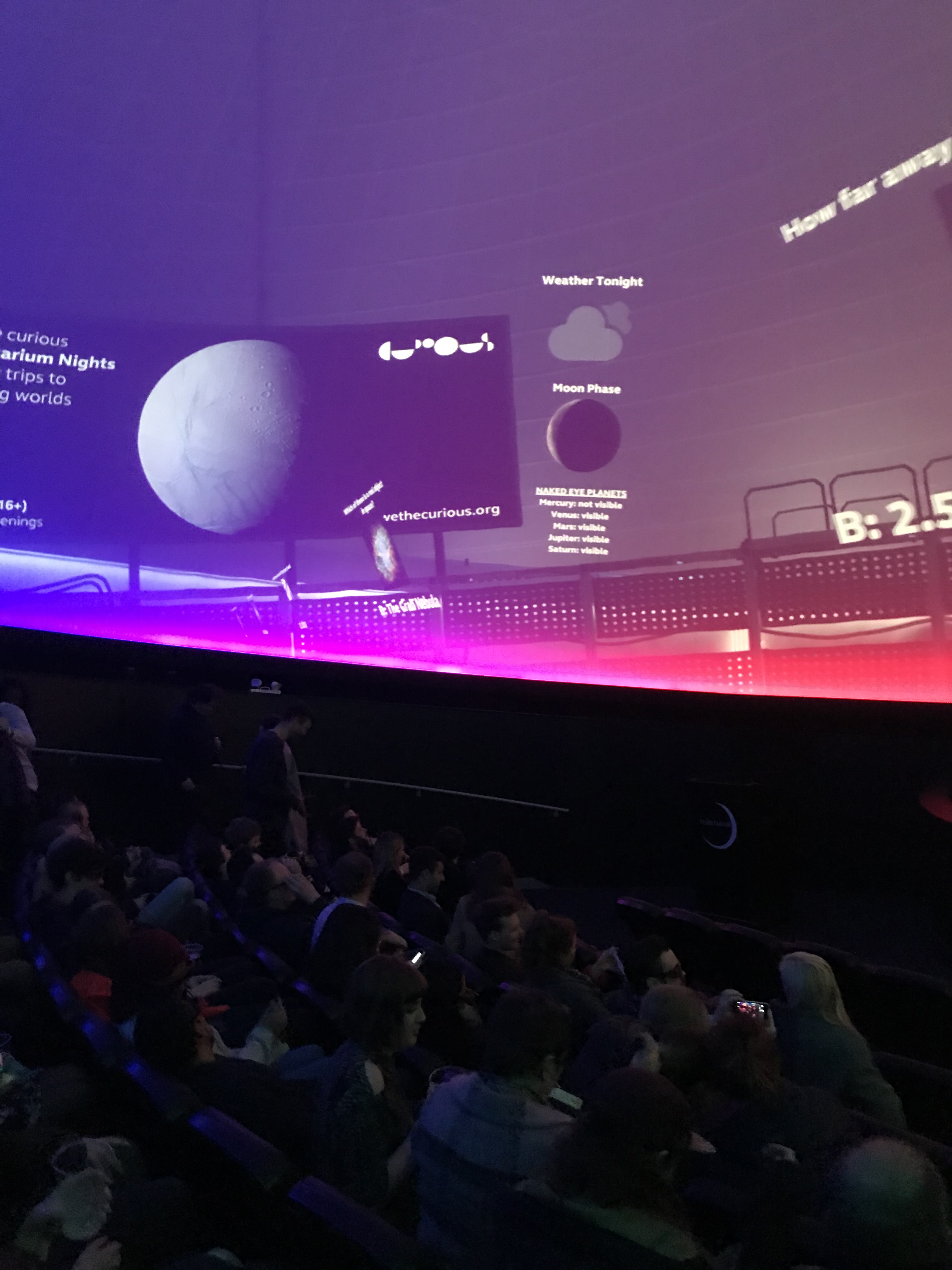The opening screen at Bristol's Planetarium