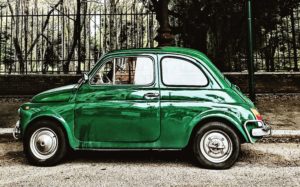 Green Car in Rome, Italy