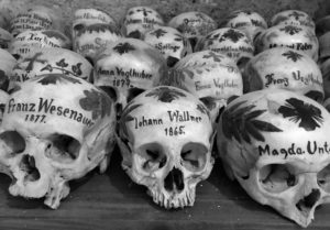 Painted skulls at Hallstatt's Bone House
