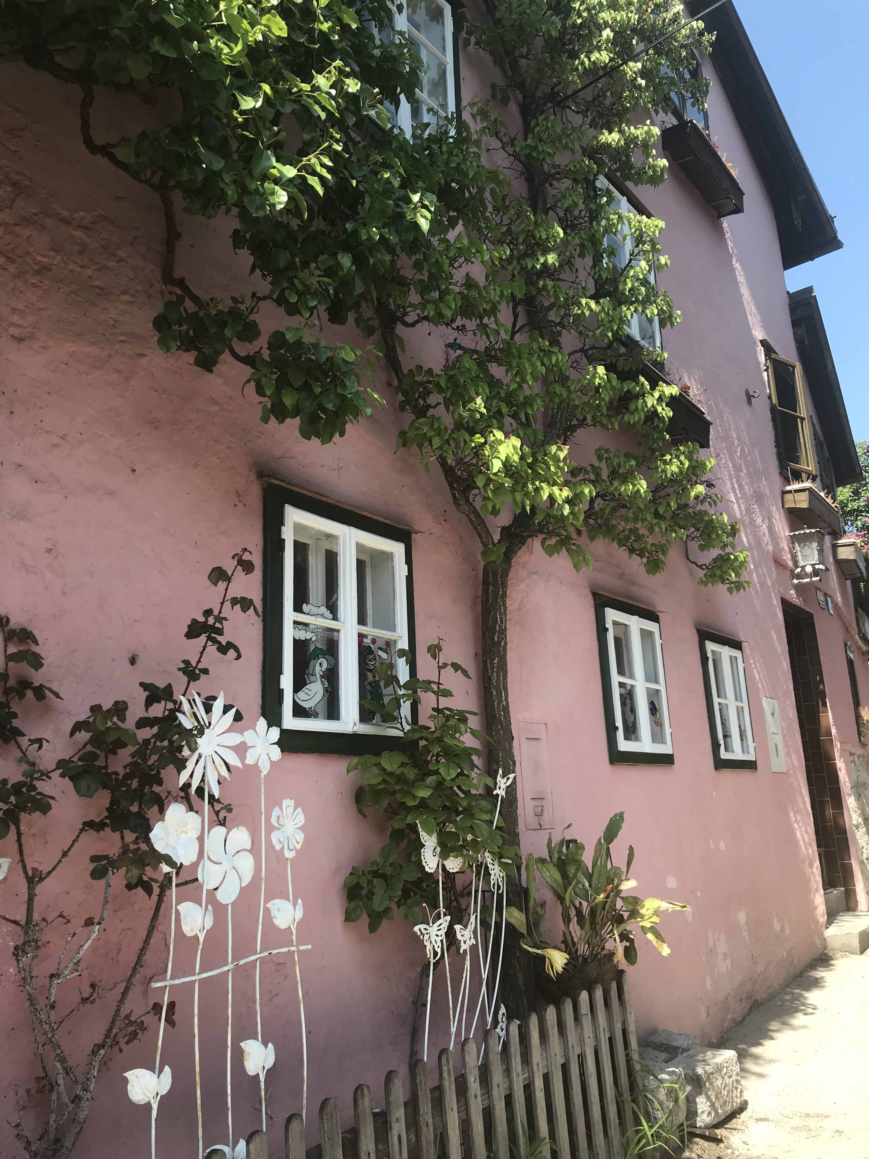 Pink House in Hallstatt Austria