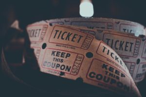 Vintage cinema ticket stub