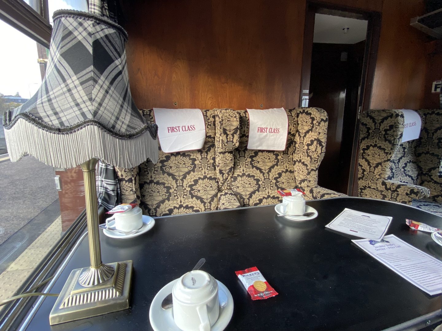 First Class on Jacobite Steam Train