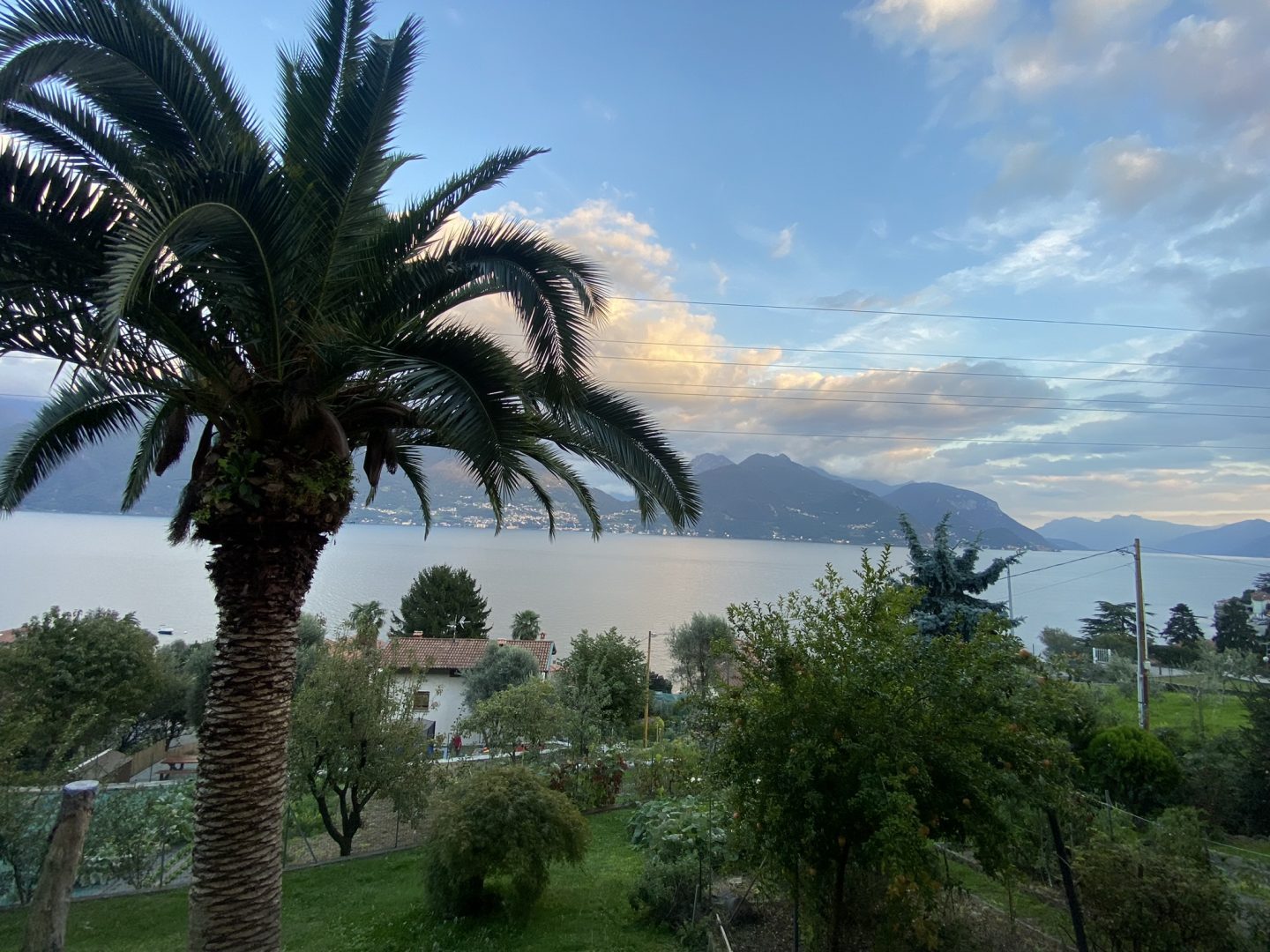 The view of Lake Como from the balcony of an AirB&B in Acquaseria