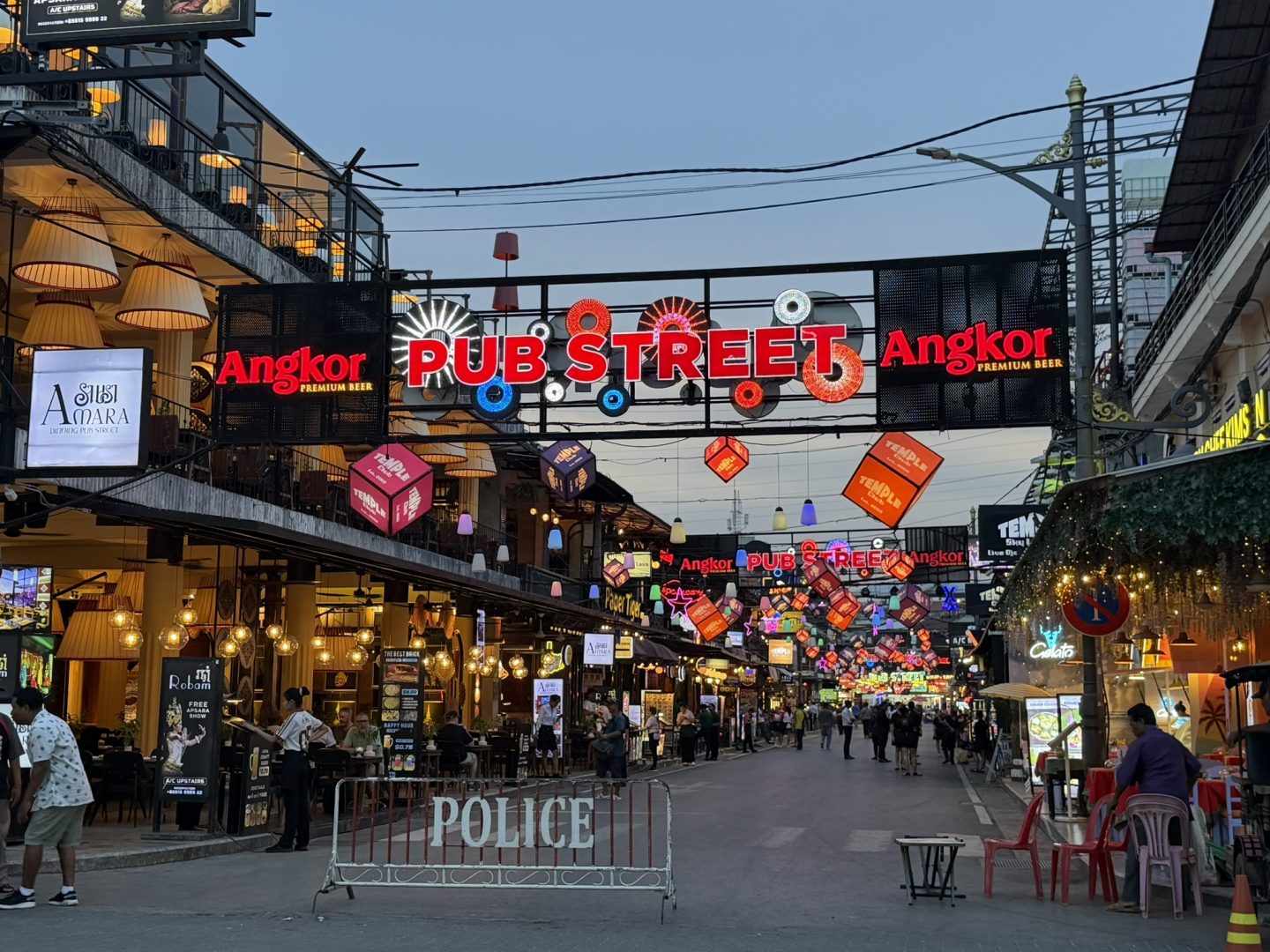 Pub Street at night in Siem Reap