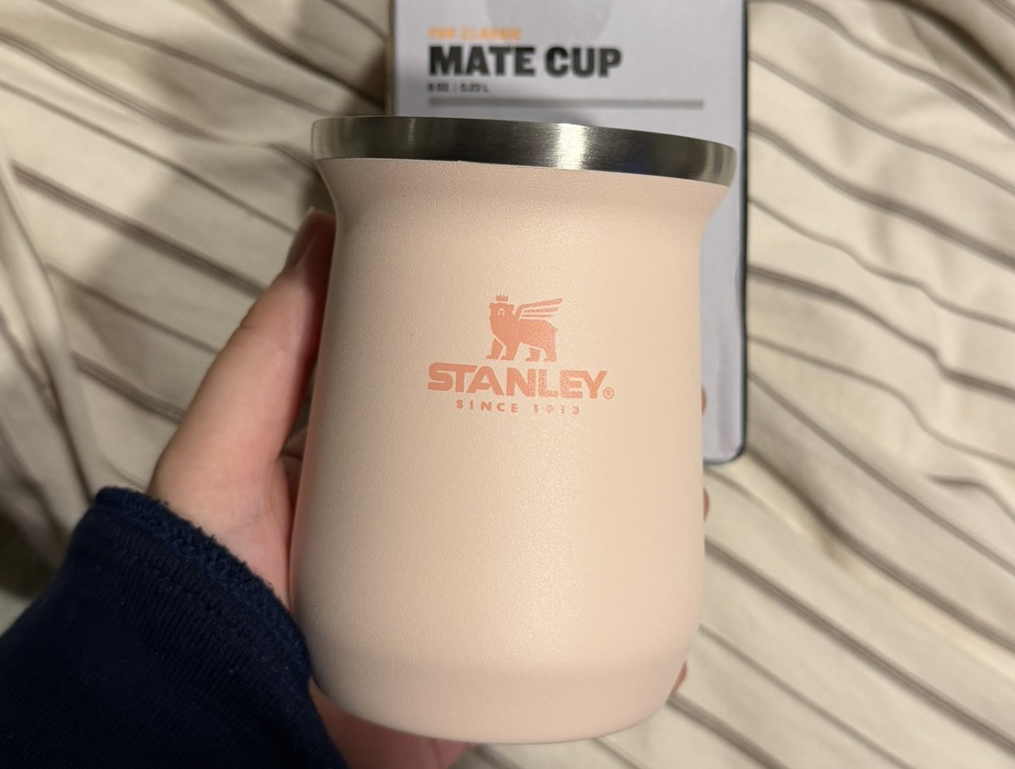 Pink Stanley mate cup bought in Uruguay