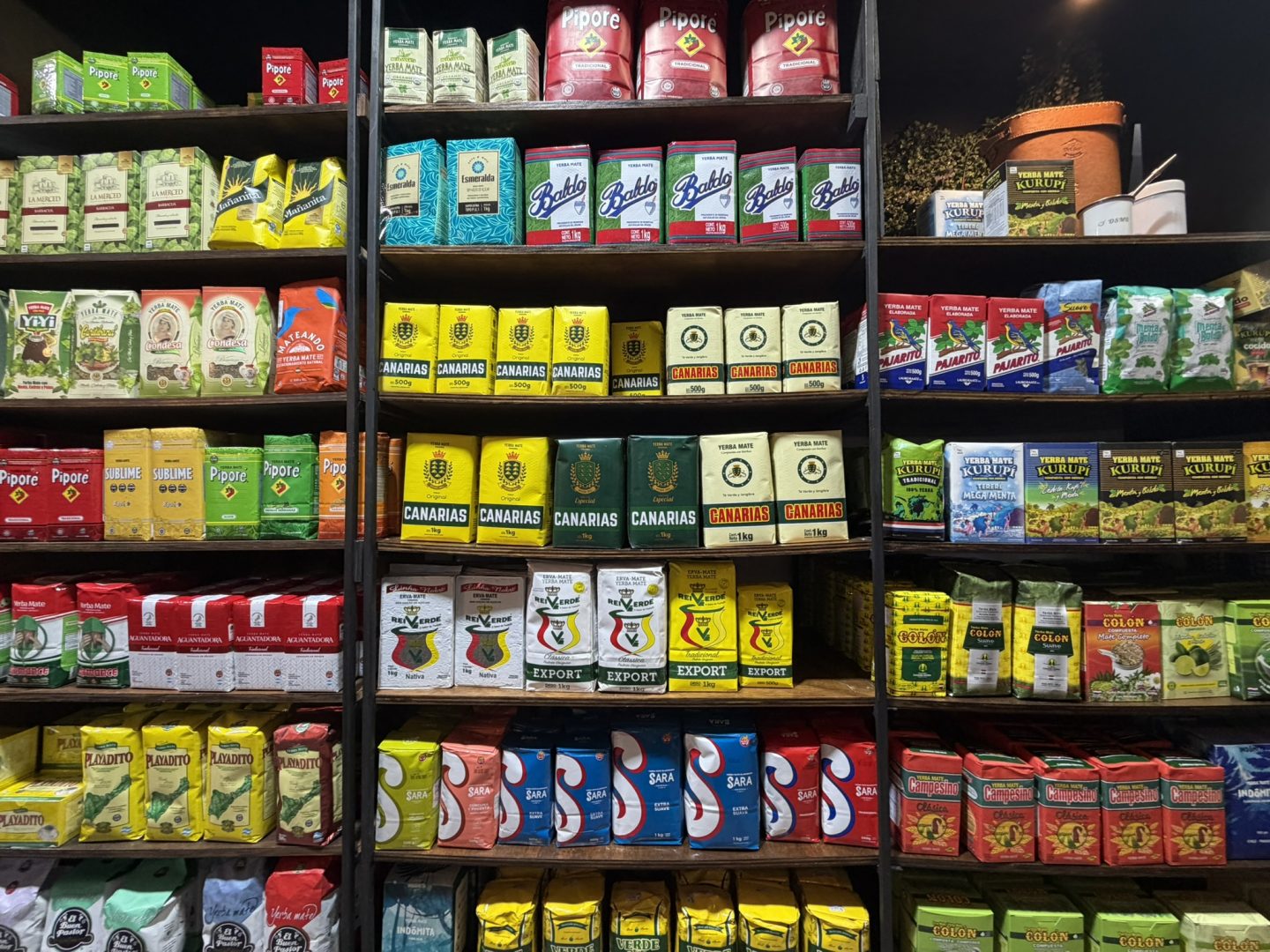 Selection of yerba mate brands for sale in Uruguay
