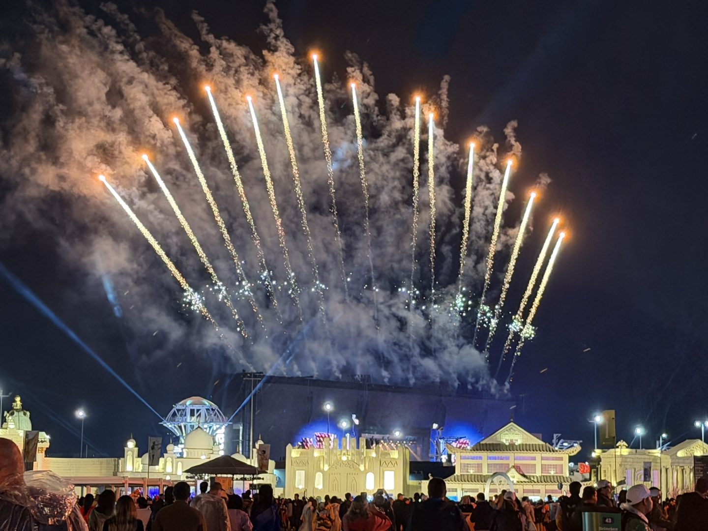 Fireworks over Cidade do Rock during Rock in Rio