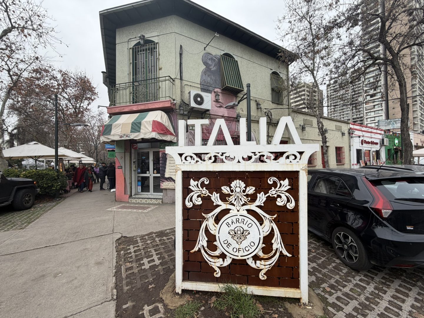 Barrio Italia sign in Santiago, Chile