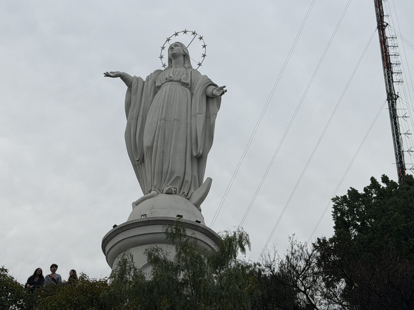 Statue of the Virgin Mary at Cerro San Cristóbal in Santiago