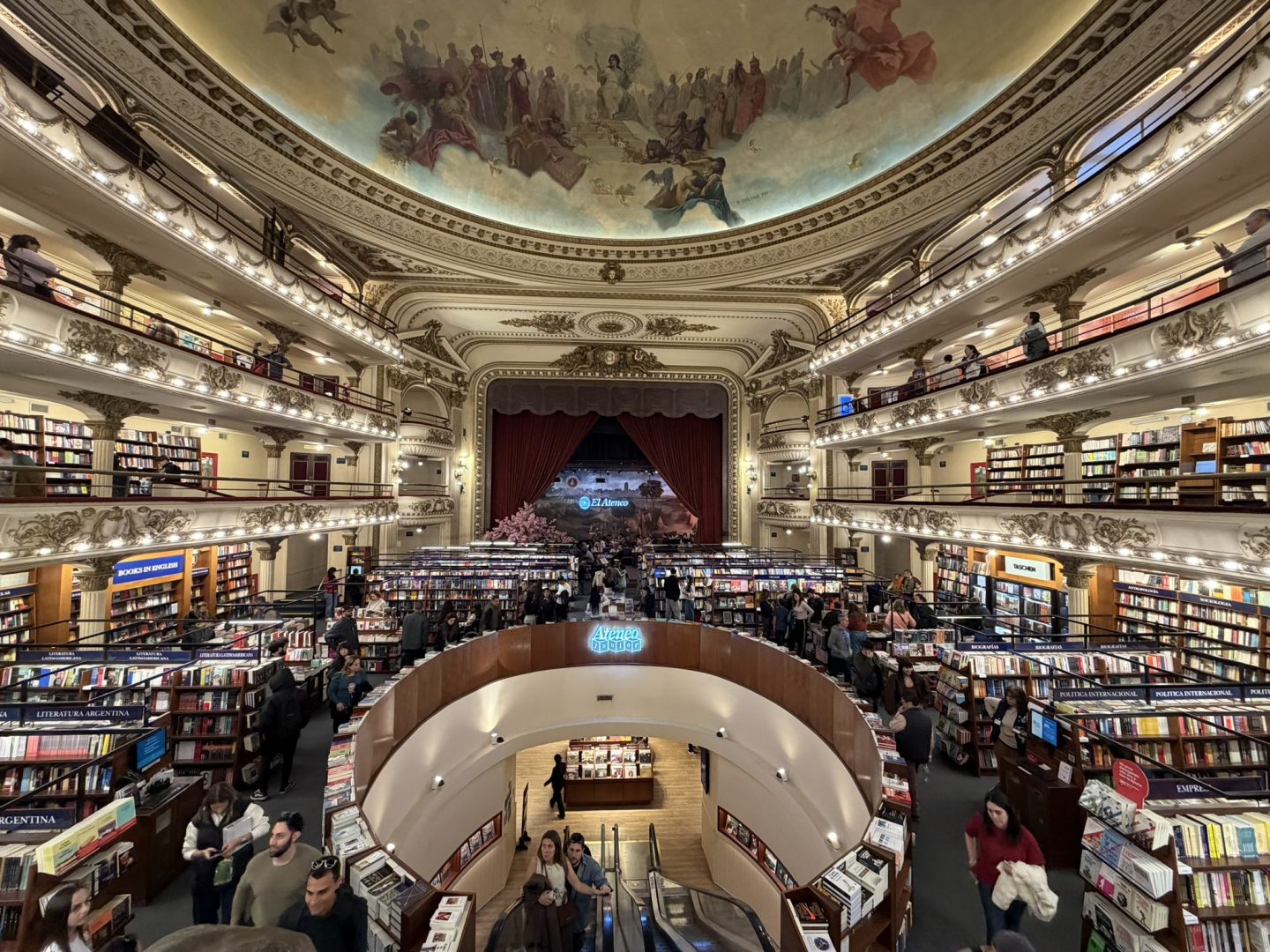 Interior of El Ateneo Grand Splendid bookshop in Buenos Aires