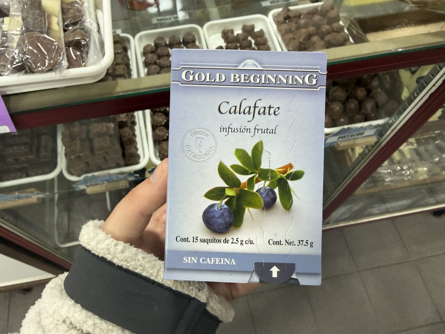 Calafate berry tea for sale in El Calafate, Argentine Patagonia